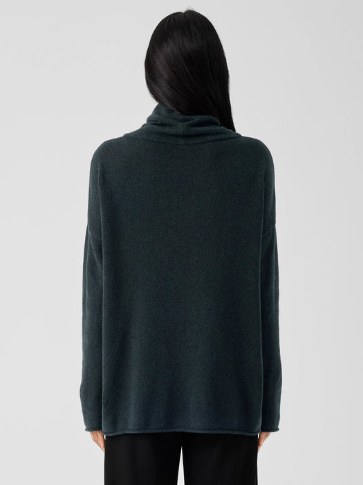 Cotton and Recycled Cashmere Turtleneck Long Top