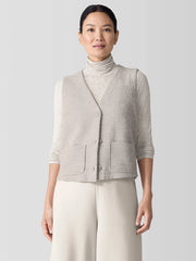 Lightweight Boiled Wool Vest in Regenerative Wool