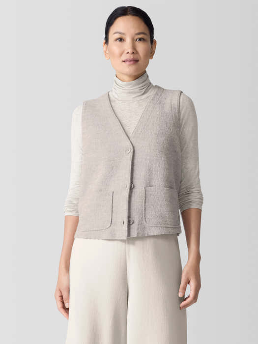 Lightweight Boiled Wool Vest in Regenerative Wool