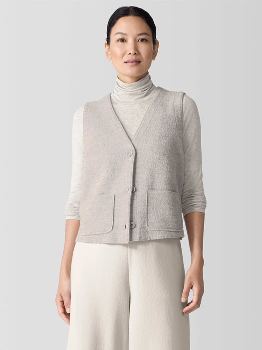 Lightweight Boiled Wool Vest in Regenerative Wool