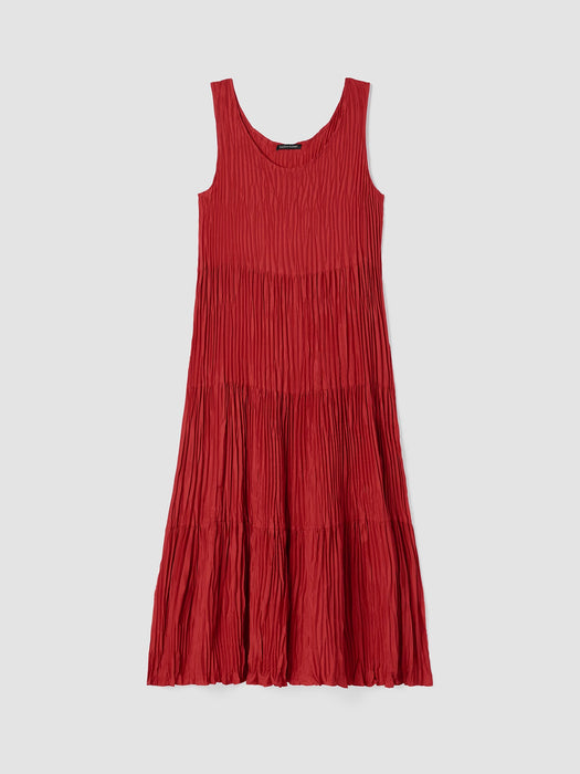 Crushed Silk Tiered Dress