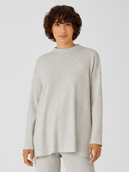 Cozy Waffle Knit Mock Neck Top