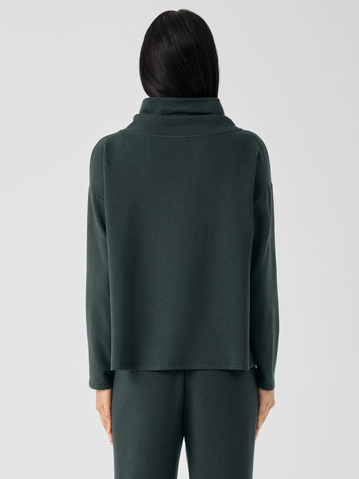 Cozy Brushed Terry Hug Funnel Neck Top
