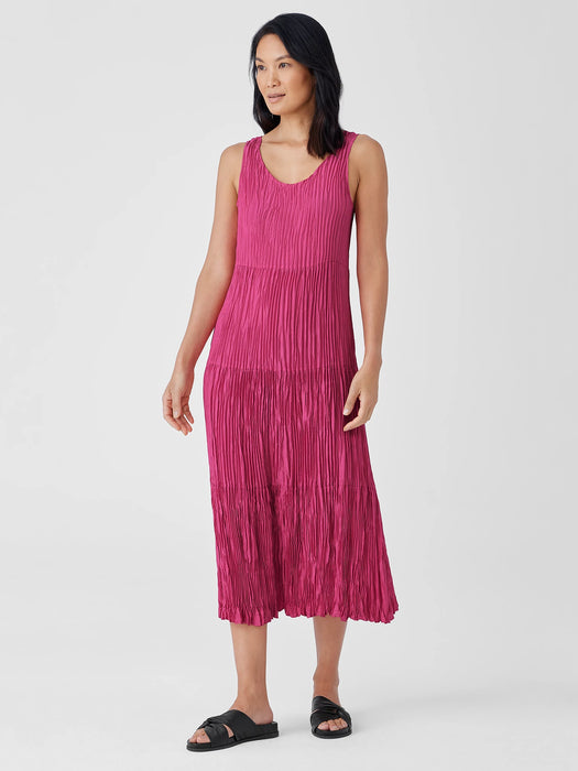 Crushed Silk Tiered Dress