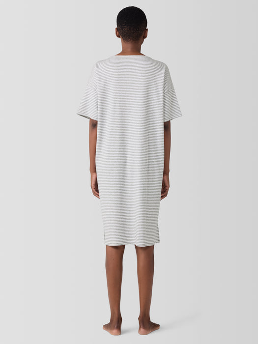 Striped Organic Cotton Interlock Sleep Dress