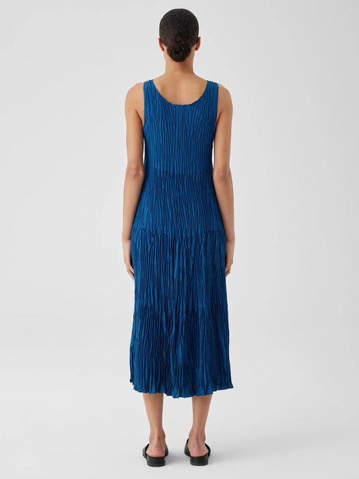 Crushed Silk Tiered Dress