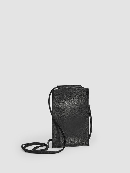 Textured Italian Leather Phone Pouch