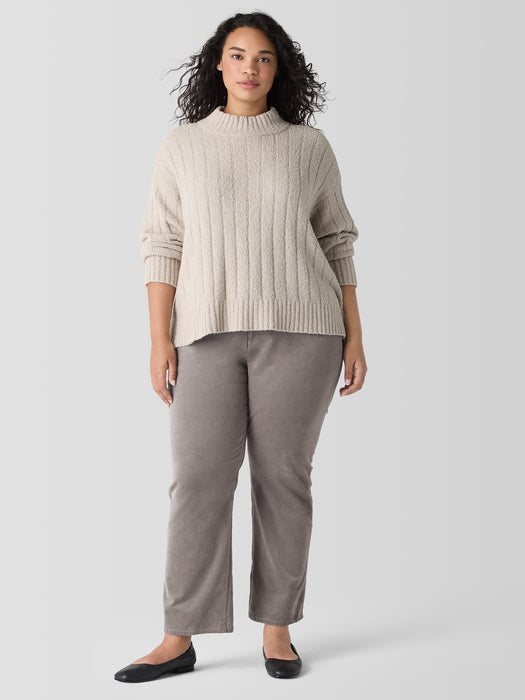 Cotton Fluff Rib Turtleneck Top