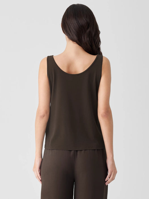 Stretch Silk Jersey Scoop Neck Tank