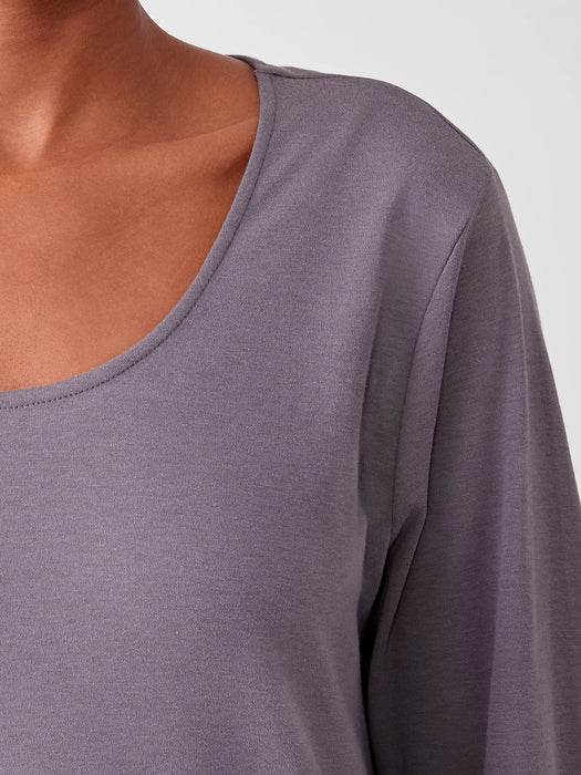 Cozy Organic Cotton Interlock U-Neck Top