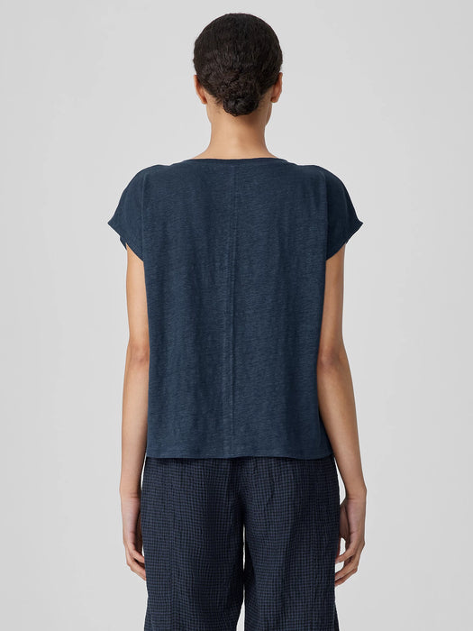 Organic Linen Jersey V-Neck Tee