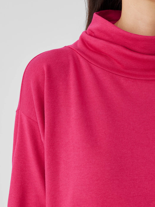 Cozy Brushed Terry Hug Funnel Neck Top