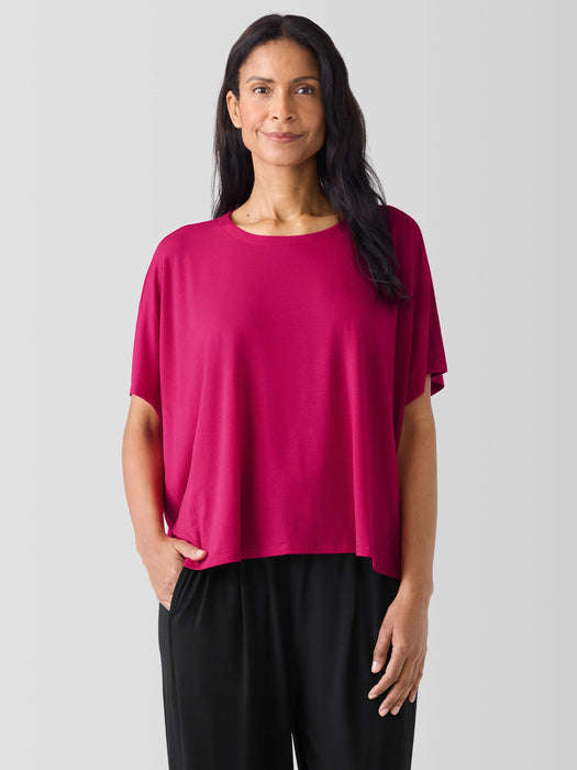 Fine Jersey Crew Neck Box-Top
