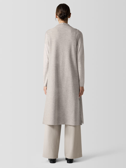 Lightweight Boiled Wool Shawl Collar Vest in Regenerative Wool