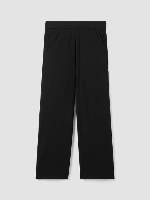 Pima Cotton Stretch Jersey Wide-Leg Pant With Pockets