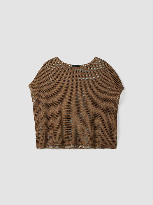 Organic Linen D&eacute;lav&eacute; Bateau Neck Top