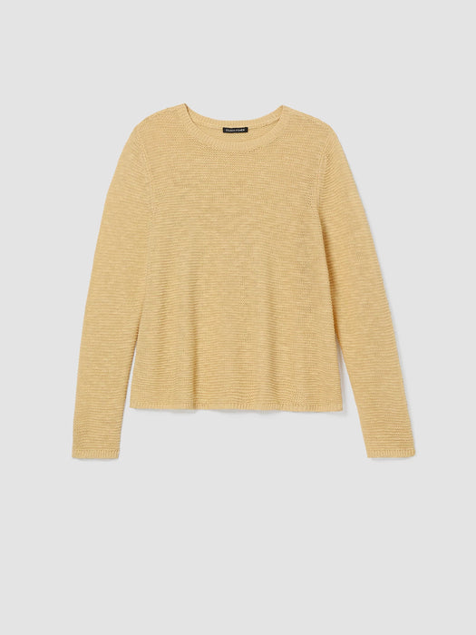 Organic Linen Cotton Slub Crew Neck Top