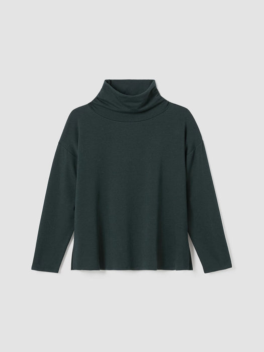 Cozy Brushed Terry Hug Funnel Neck Top