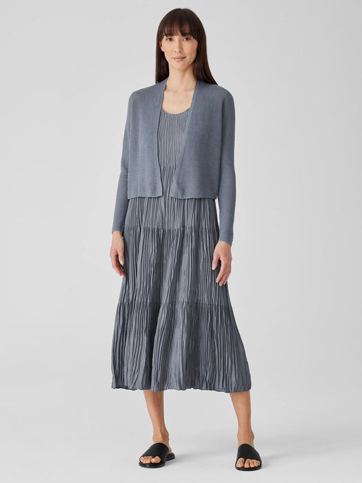 Organic Linen Cotton Airy Tuck Cropped Cardigan