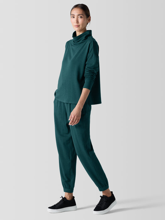 Cozy Brushed Terry Hug Funnel Neck Top