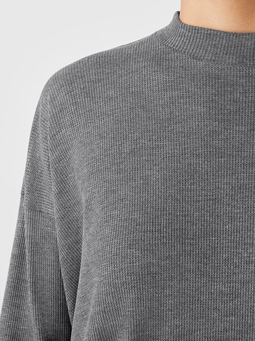 Cozy Waffle Knit Mock Neck Top