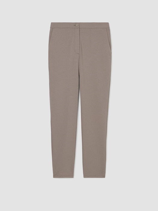 Cotton Blend Ponte High-Waisted Slim Pant