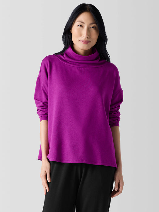 Cozy Brushed Terry Hug Funnel Neck Top