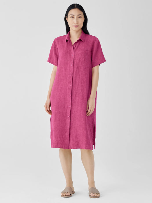 Washed Organic Linen D&eacute;lav&eacute; Shirtdress