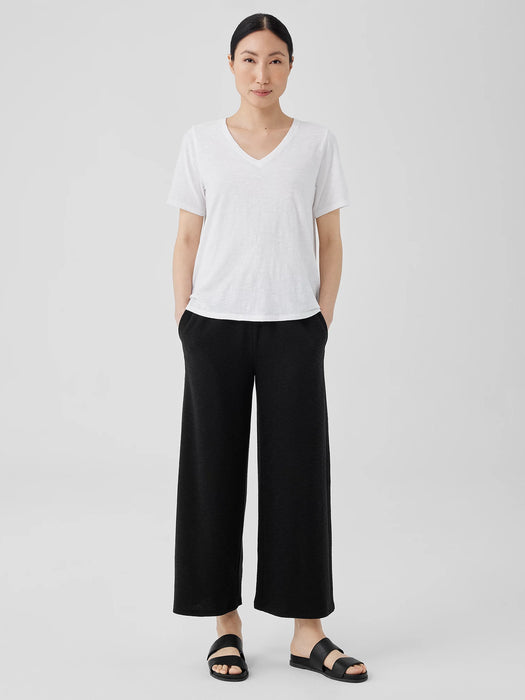 Organic Cotton Slubby Jersey V-Neck Tee
