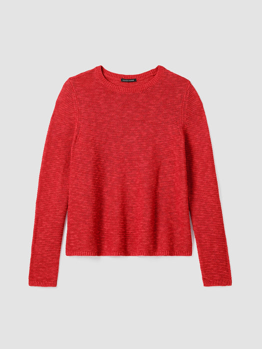 Organic Linen Cotton Slub Crew Neck Top