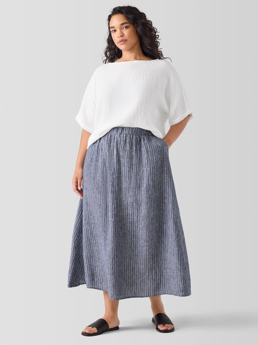 Puckered Organic Linen Pocket Skirt