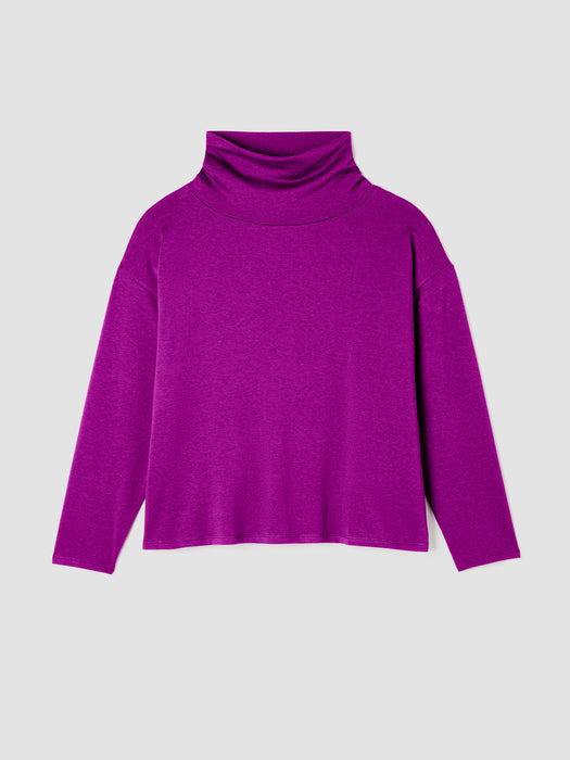 Cozy Brushed Terry Hug Funnel Neck Top
