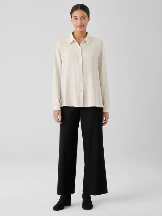 Washable Stretch Crepe Wide-Leg Pant