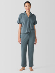 Organic Cotton Interlock Notch Collar Sleep Shirt