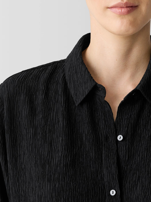 Woven Pliss&eacute; Classic Collar Shirt