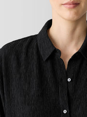 Woven Pliss&eacute; Classic Collar Shirt