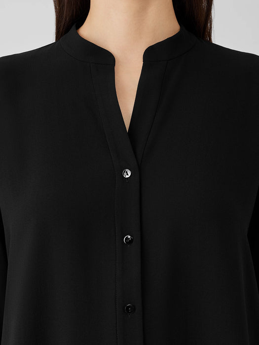 Silk Georgette Crepe Shirred-Back&nbsp;Shirt