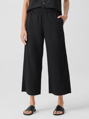 Organic Cotton Ripple Wide-Leg Pant