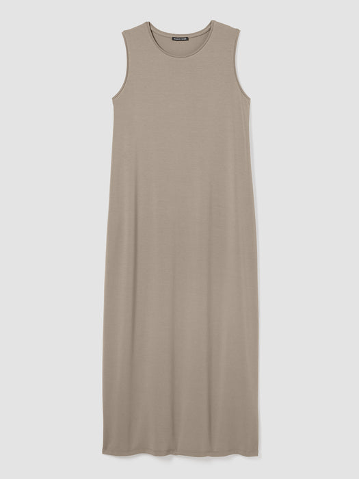 Stretch Jersey Knit Round Neck Dress