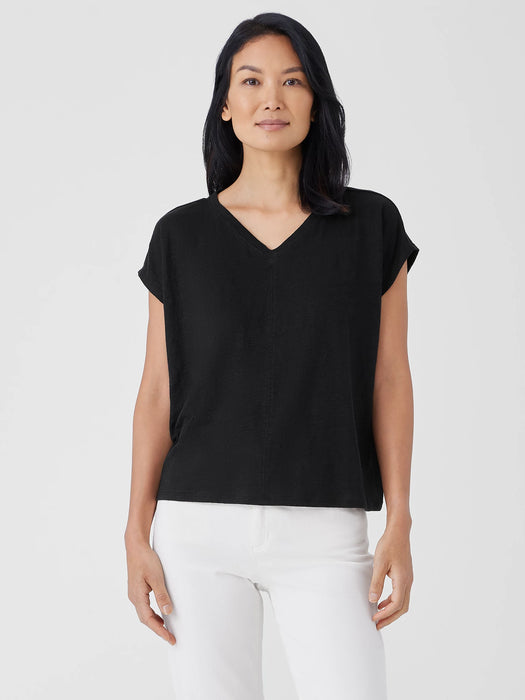 Organic Linen Jersey V-Neck Tee