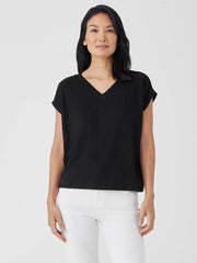 Organic Linen Jersey V-Neck Tee