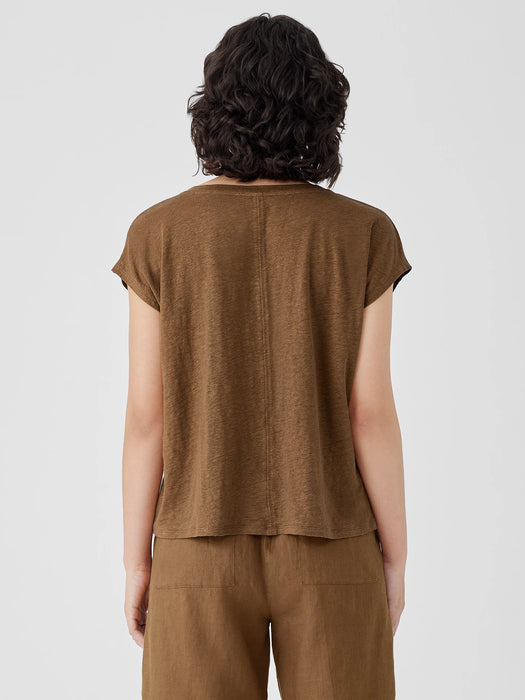 Organic Linen Jersey V-Neck Tee