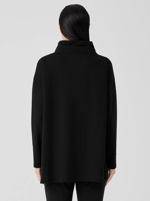 Cozy Brushed Terry Hug Funnel Neck Long Top