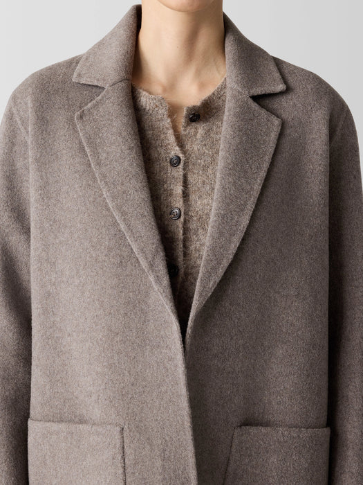 Doubleface Wool Cloud Notch Collar Coat