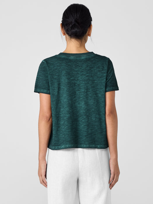 Organic Cotton Hazy Slub V-Neck Tee
