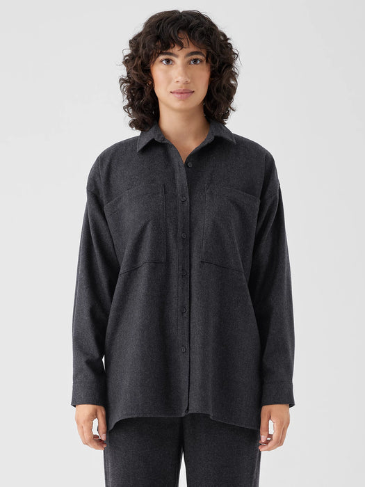 Soft Wool Flannel Classic Collar Shirt