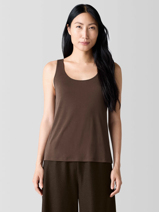 Stretch Silk Jersey&nbsp;Scoop Neck Tank