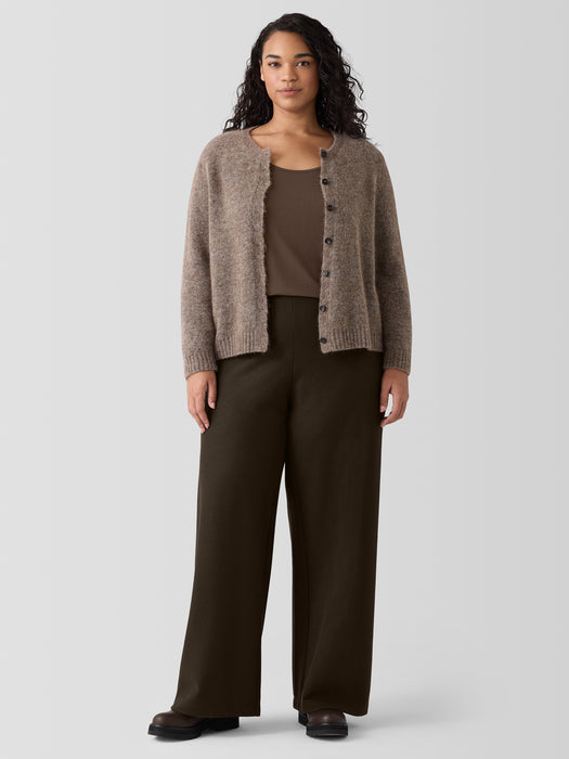 Mohair Plush M&eacute;lange Crew Neck Cardigan
