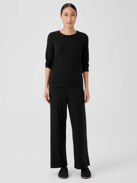 Variegated Rib Knit Wide-Leg Pant