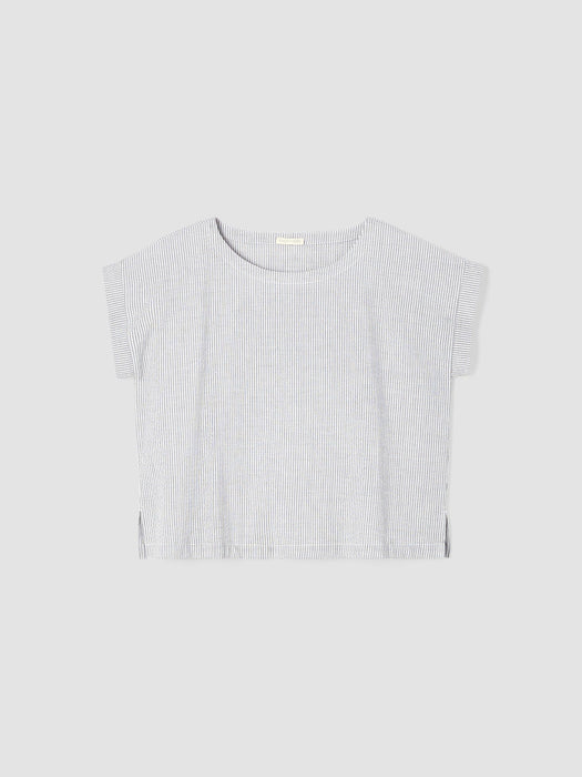 Organic Cotton Ripple Ballet Neck Top